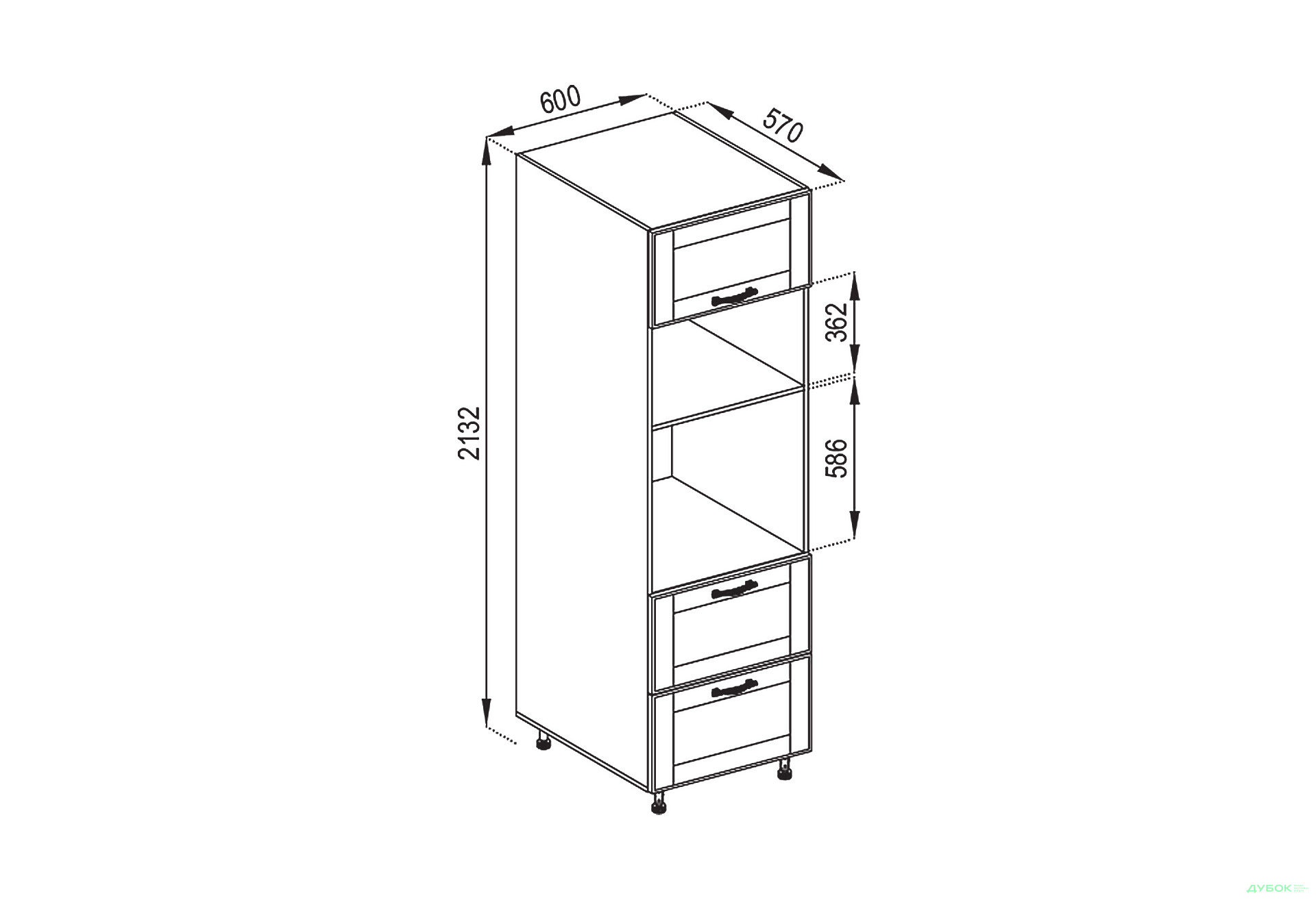 Зображення 1 - П 60 ДШ п/мікрохв. LUX Домініка Світ Меблів