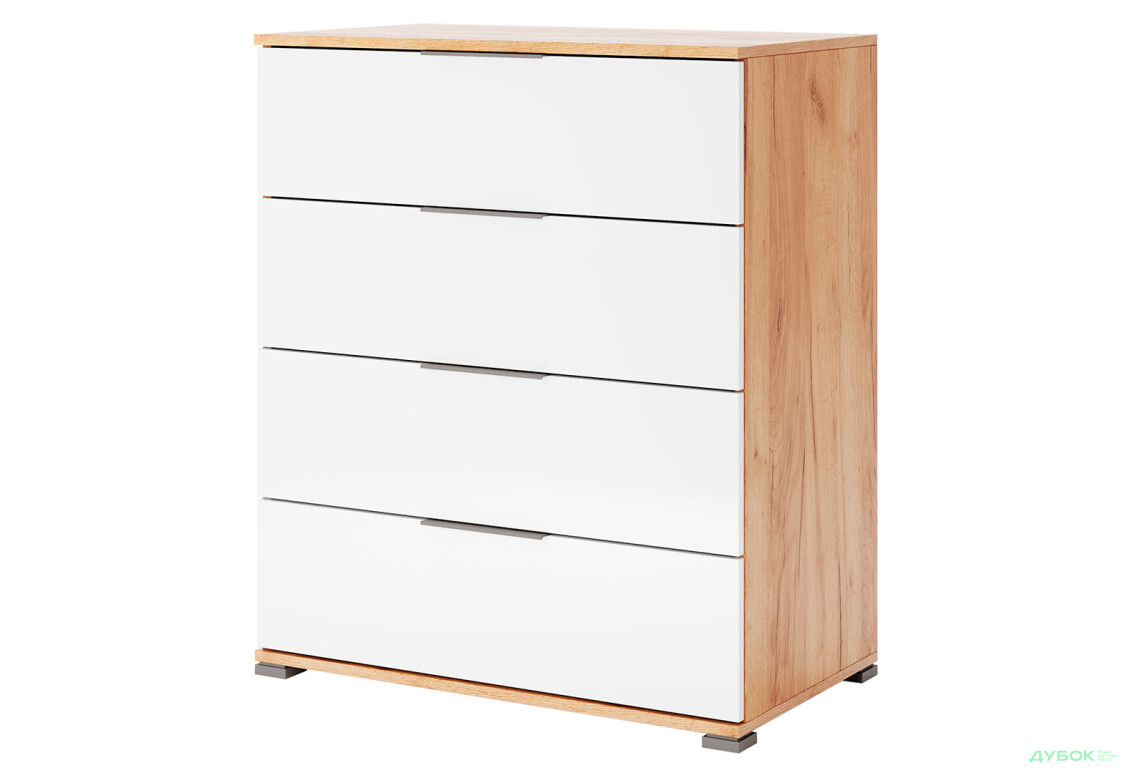 Комод MiroMark Асті з 4 шухлядами 80 см Дуб крафт/Білий - Зображення 1 Зображення 1 - Комод MiroMark Асті з 4 шухлядами 80 см Дуб крафт/Білий