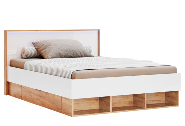 Ліжко MiroMark Асті Джуніор (без вкладу) 120х200 см з шухлядами, дуб крафт/білий