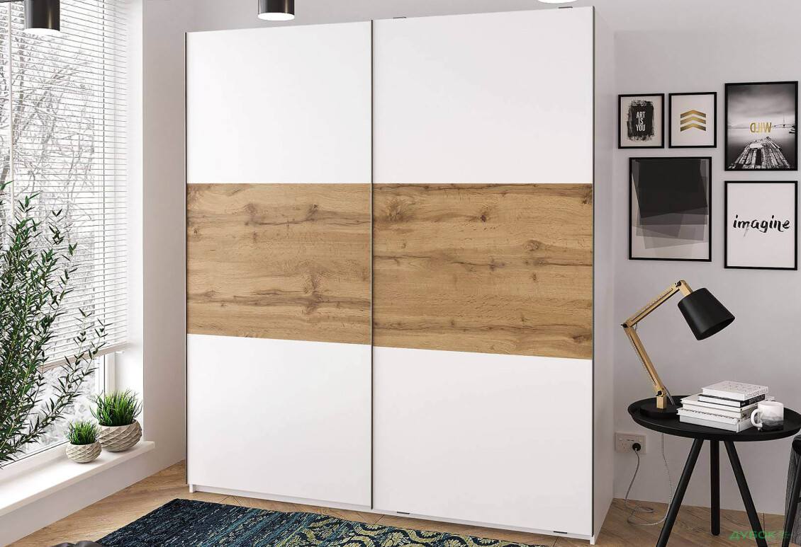 Зображення 3 - Шафа-купе MebelStar Ланза 2-дверна 150x213x60 см