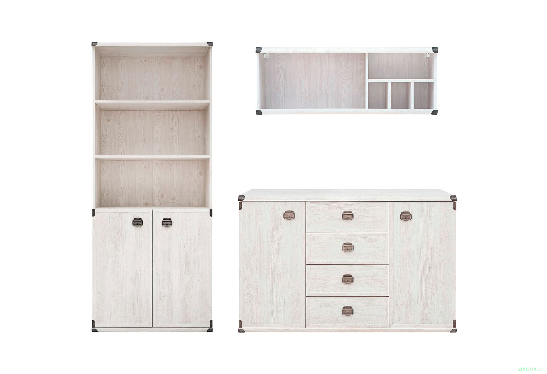 Комплект стінка зі стелажем ВМК Індіана (Монтана) 210 см Сосна арізонська - Зображення 1 Зображення 1 - Комплект стінка зі стелажем ВМК Індіана (Монтана) 210 см Сосна арізонська