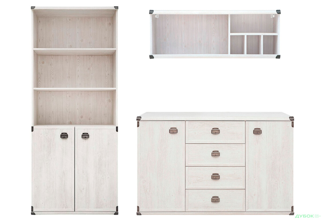 Комплект стінка зі стелажем ВМК Індіана (Монтана) 210 см Сосна арізонська - Зображення 1 Зображення 1 - Комплект стінка зі стелажем ВМК Індіана (Монтана) 210 см Сосна арізонська