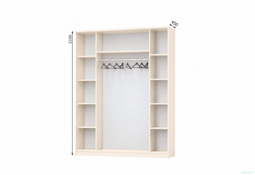 Корпус Комбі 1700х450 Шафа-купе 2D 1700