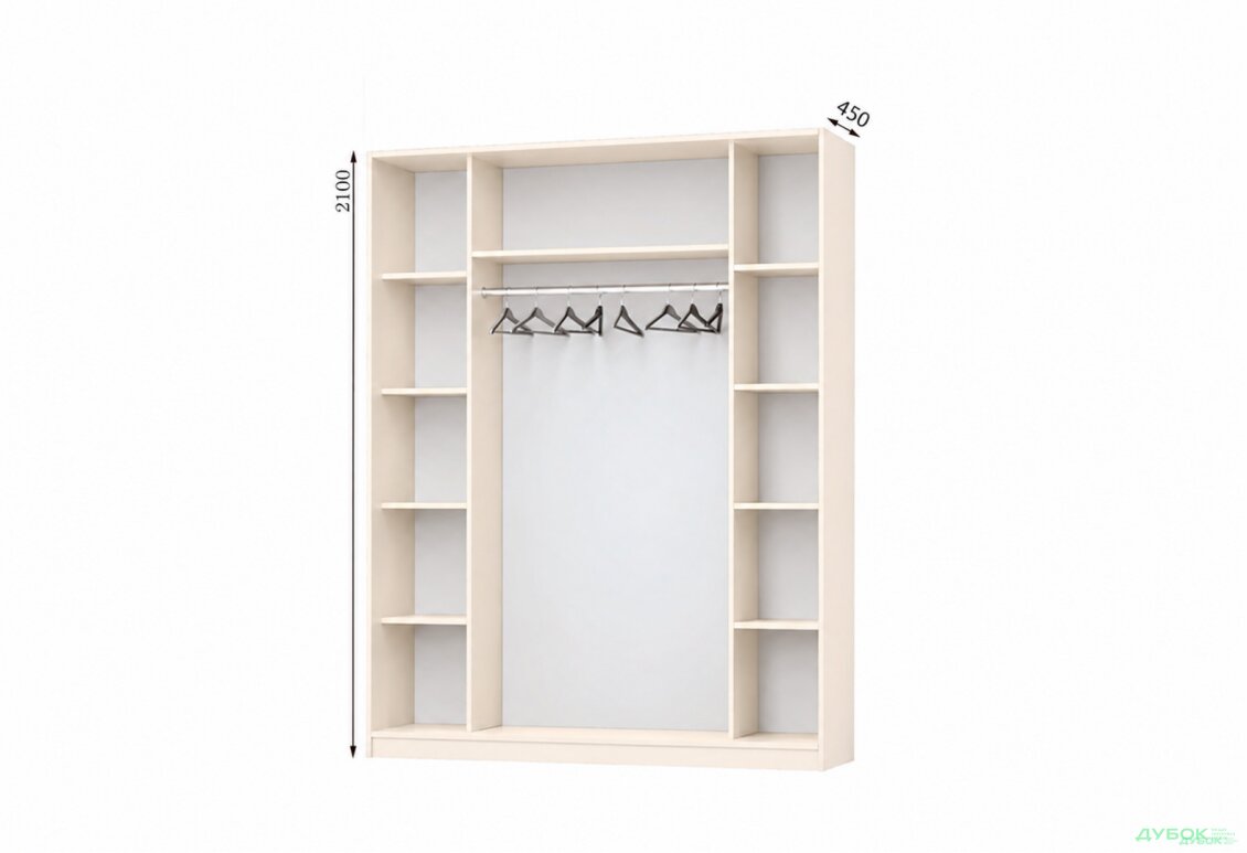 Корпус Комби 1700х450 Шкаф-купе 2D 1700