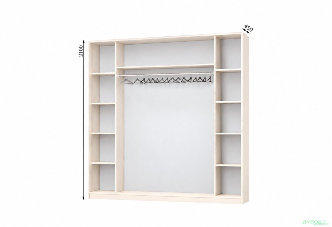 Корпус Комбі 2500х450 Шафа-купе 3D 2500