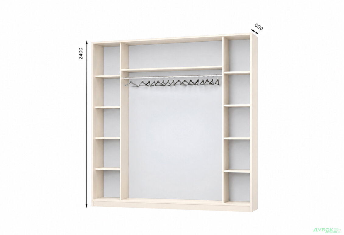 Корпус Комби 2400х600 Шкаф-купе 4D 2400
