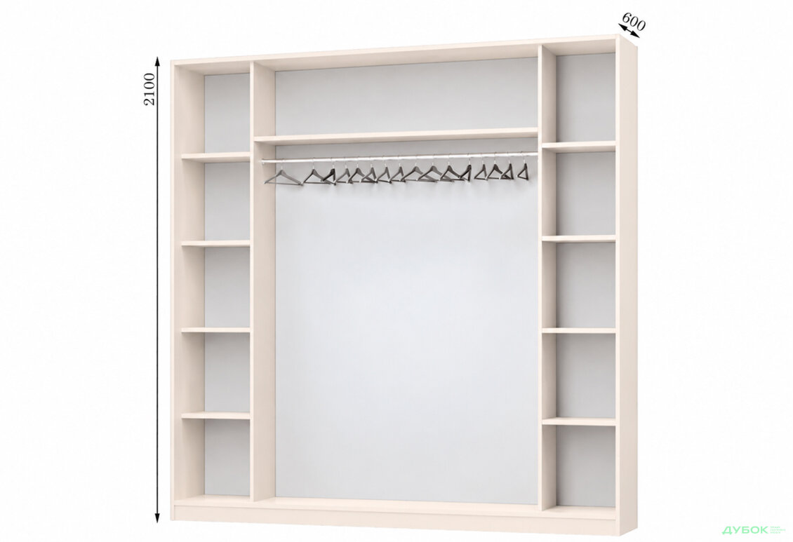 Корпус Комби 2500х600 Шкаф-купе 4D 2500