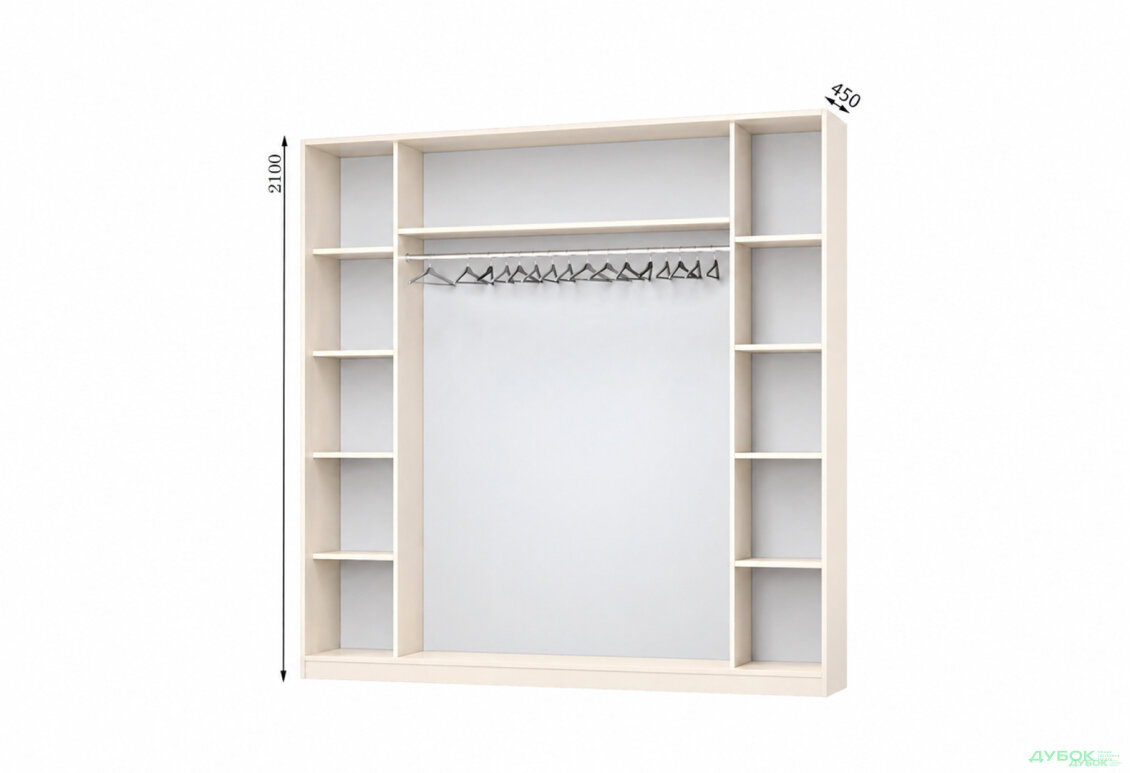 Корпус Комби 2500х450 Шкаф-купе 4D 2500