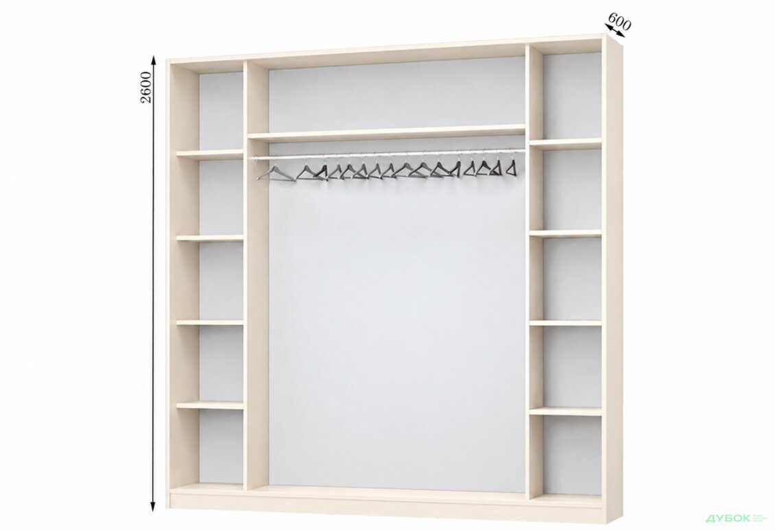 Корпус Комби 2600х600 Шкаф-купе 4D 2600