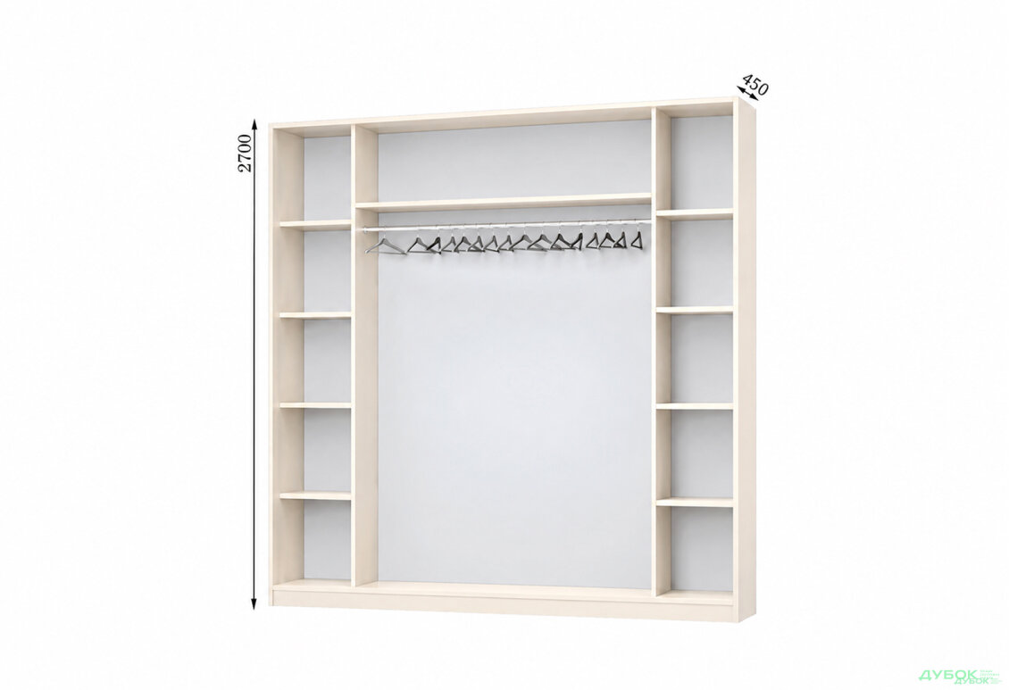Корпус Комби 2700х450 Шкаф-купе 4D 2700