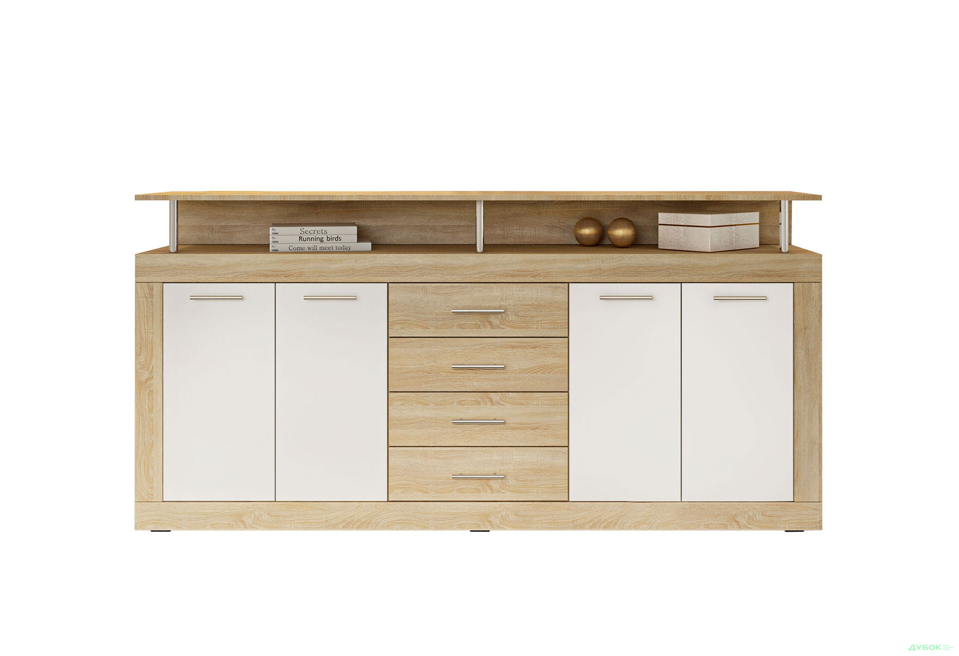 Зображення 3 - Комод Garant Прага 4-дверний з 4 шухлядами 195 см, Дуб сонома / Німфея альба