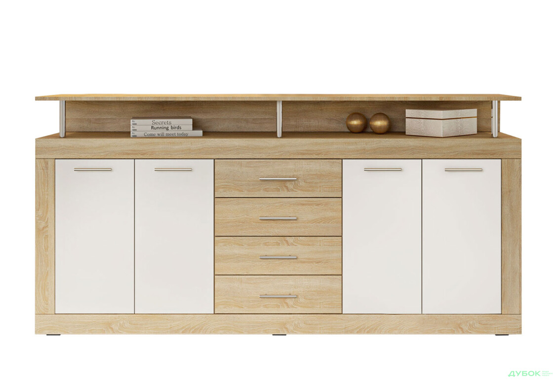 Зображення 3 - Комод Garant Прага 4-дверний з 4 шухлядами 195 см, Дуб сонома / Німфея альба