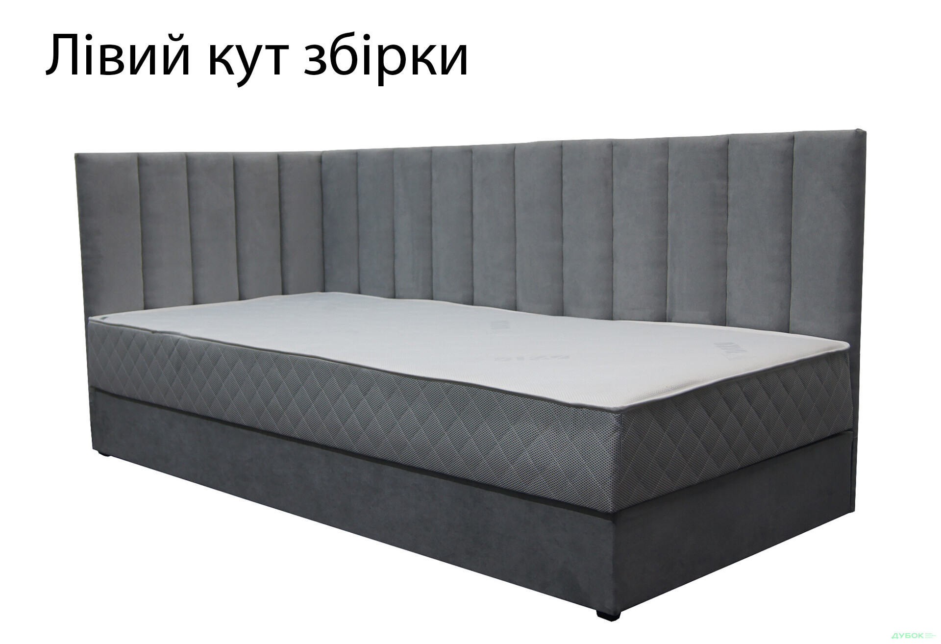 Фото 4 - Ліжко Vika Перлина 90х200 см підйомне, темно-сіре (Malcolm 53)