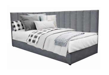 Ліжко Vika Перлина 90х200 см підйомне з матрацом, темно-сіре (Malcolm 53)