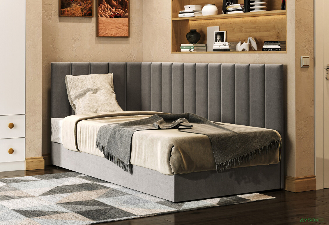 Кровать-подиум Вика Пэрлына 90х200 см подъемная с матрасом, темно-серая (Malcolm 53) - Изображение 2 Изображение 2 - Кровать-подиум Вика Пэрлына 90х200 см подъемная с матрасом, темно-серая (Malcolm 53)