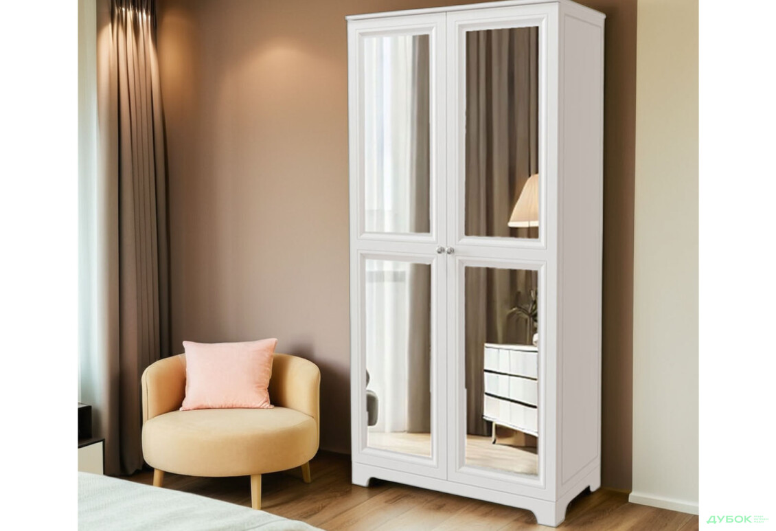 Шафа VIP-master Мадрид 2-дверна V.2 з дзеркалом 102 см - Зображення 2 Зображення 2 - Шафа VIP-master Мадрид 2-дверна V.2 з дзеркалом 102 см