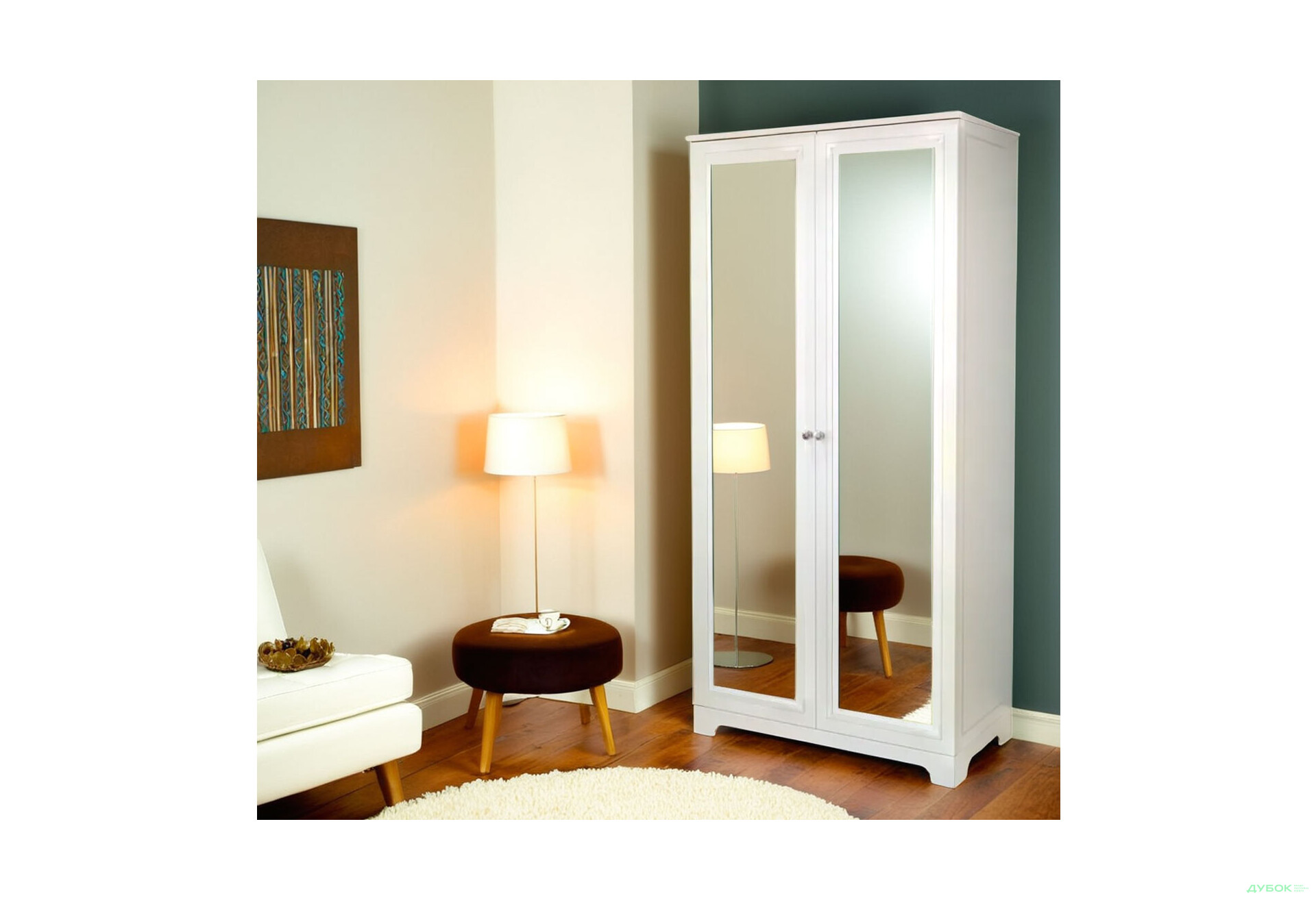 Зображення 2 - Шафа VIP-master Мадрид 2-дверна V.1 з дзеркалом 102 см