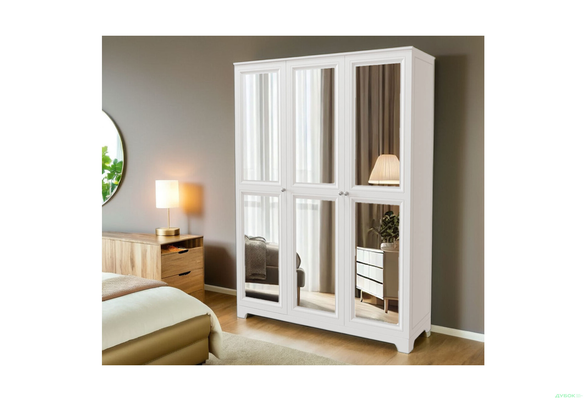 Шафа VIP-master Мадрид 3-дверна V.2 з дзеркалом 152 см - Зображення 2 Зображення 2 - Шафа VIP-master Мадрид 3-дверна V.2 з дзеркалом 152 см