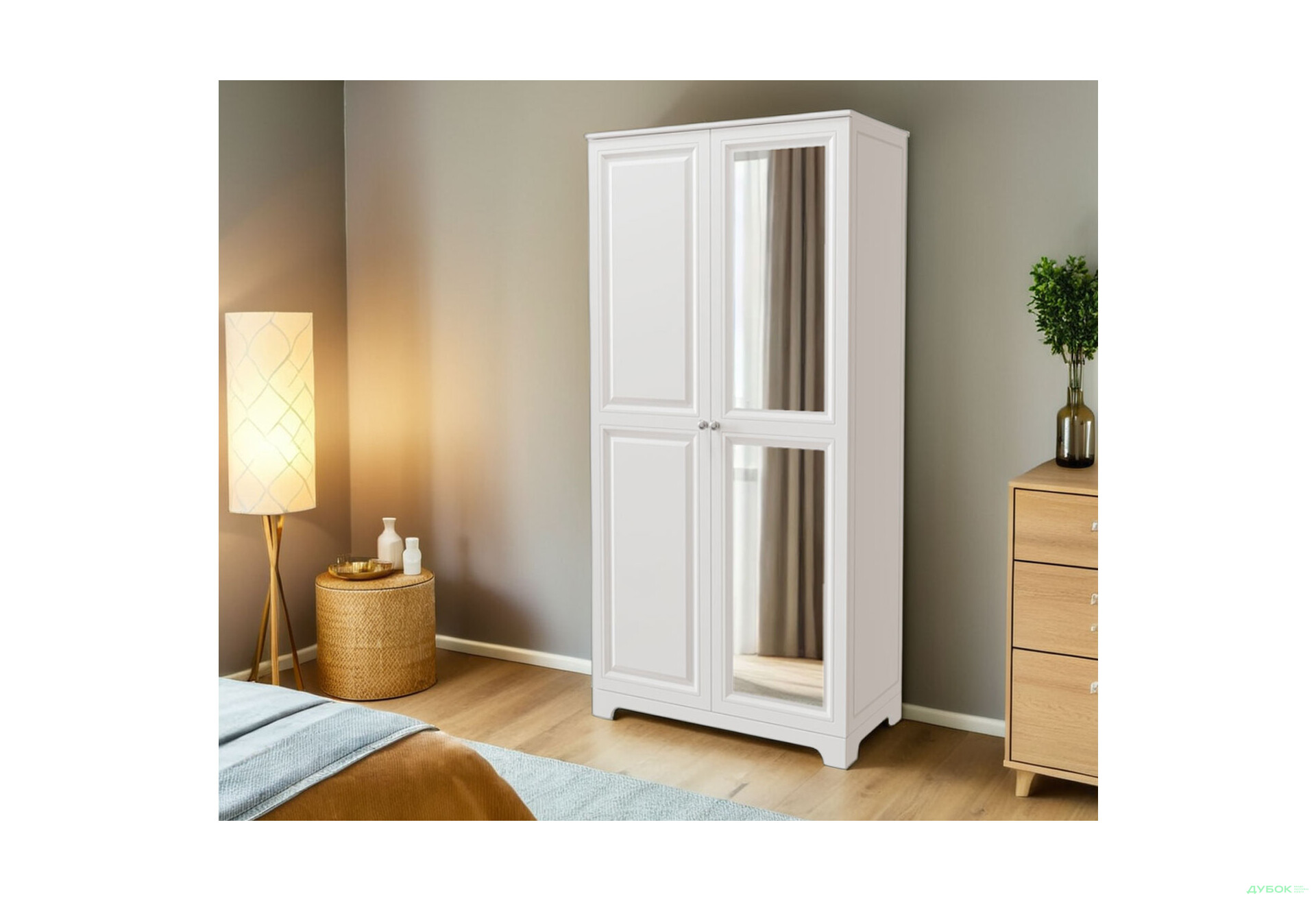 Шафа VIP-master Мадрид МДФ 2-дверна V.2 з дзеркалом 102 см - Зображення 2 Зображення 2 - Шафа VIP-master Мадрид МДФ 2-дверна V.2 з дзеркалом 102 см