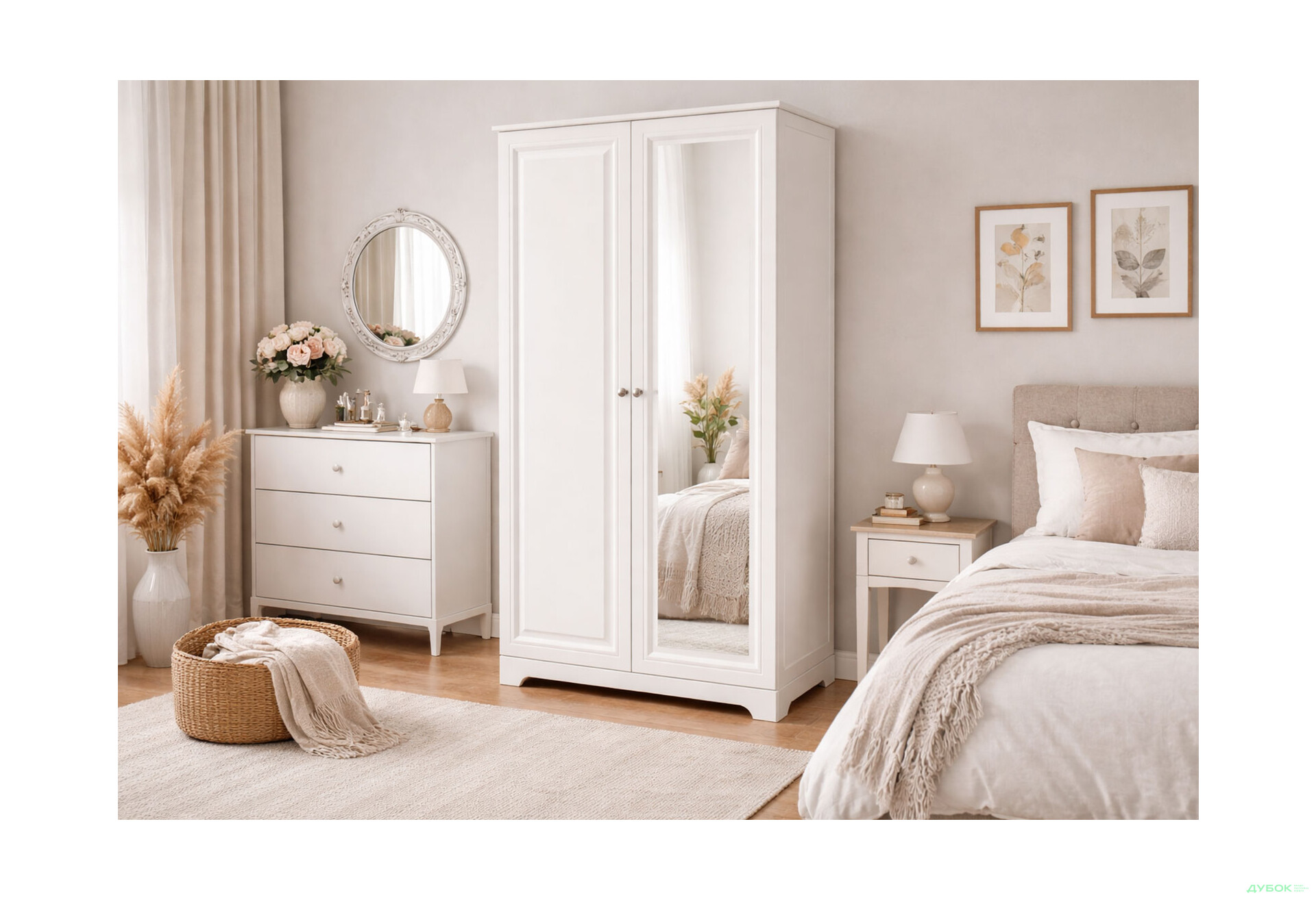 Изображение 2 - Шкаф Вип-Мастер Мадрид МДФ 2-дверный V.1 с зеркалом 102 см