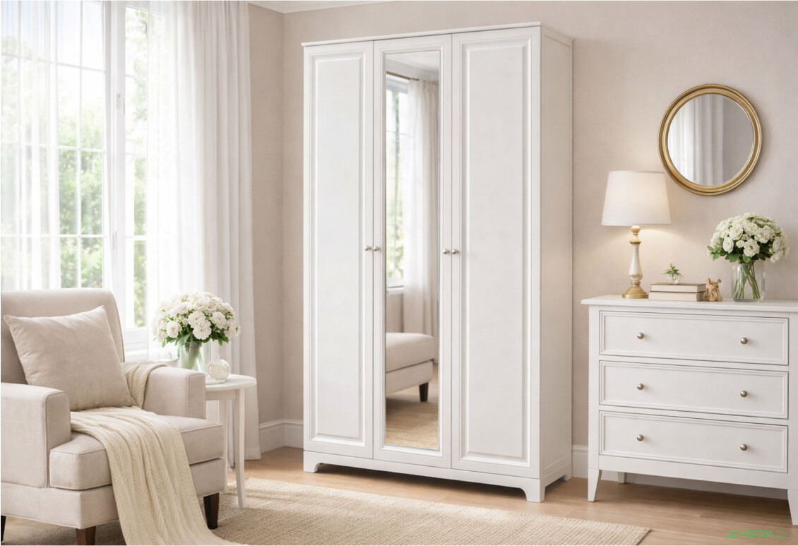 Зображення 2 - Шафа VIP-master Мадрид МДФ 3-дверна V.1 з дзеркалом 152 см