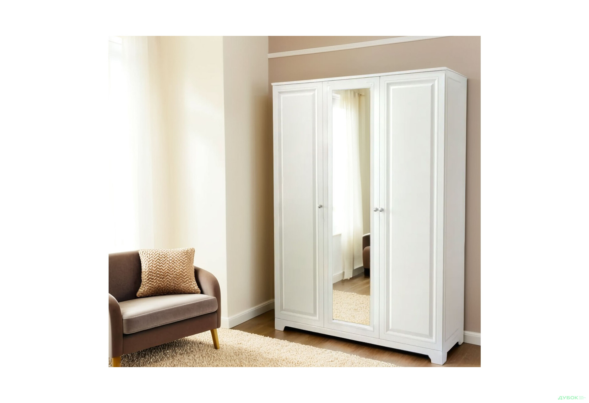 Зображення 2 - Шафа VIP-master Мадрид МДФ 3-дверна V.1 з дзеркалом 152 см