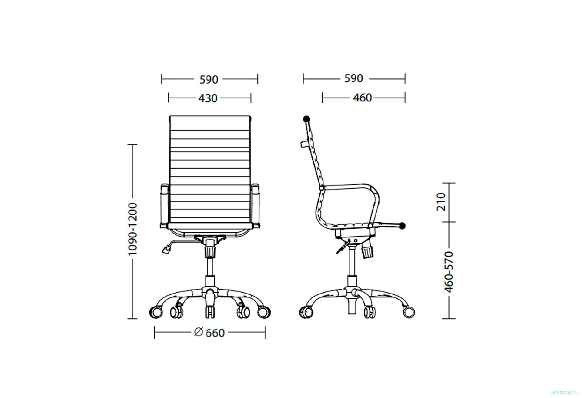 Зображення 6 - Комп'ютерне крісло Новий Стиль Slim HB NET Tilt CHR68 Р 66x66x120 см