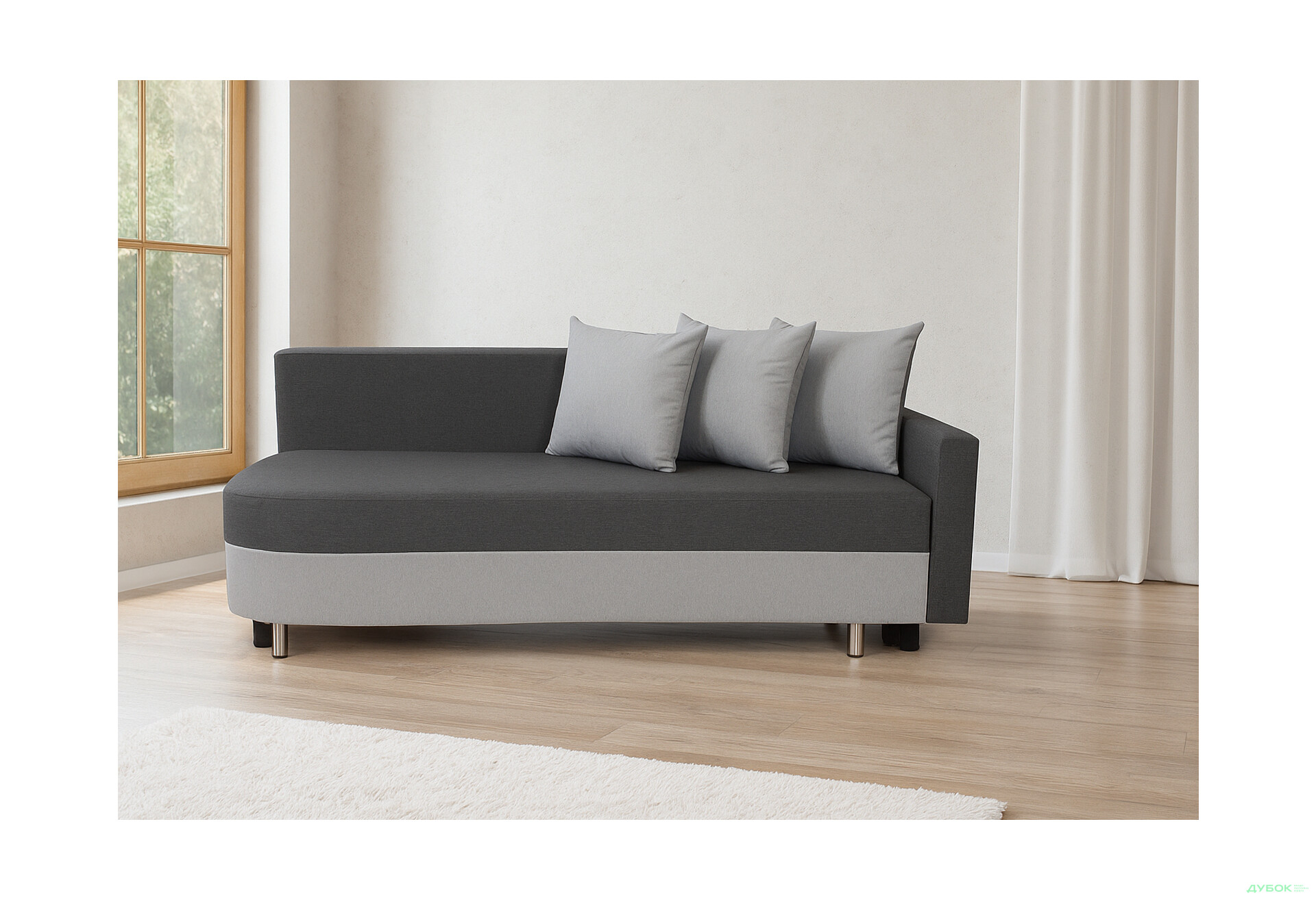 Диван Элегант Бенефит 72 205x98 см серый - Изображение 2 Изображение 2 - Диван Элегант Бенефит 72 205x98 см серый