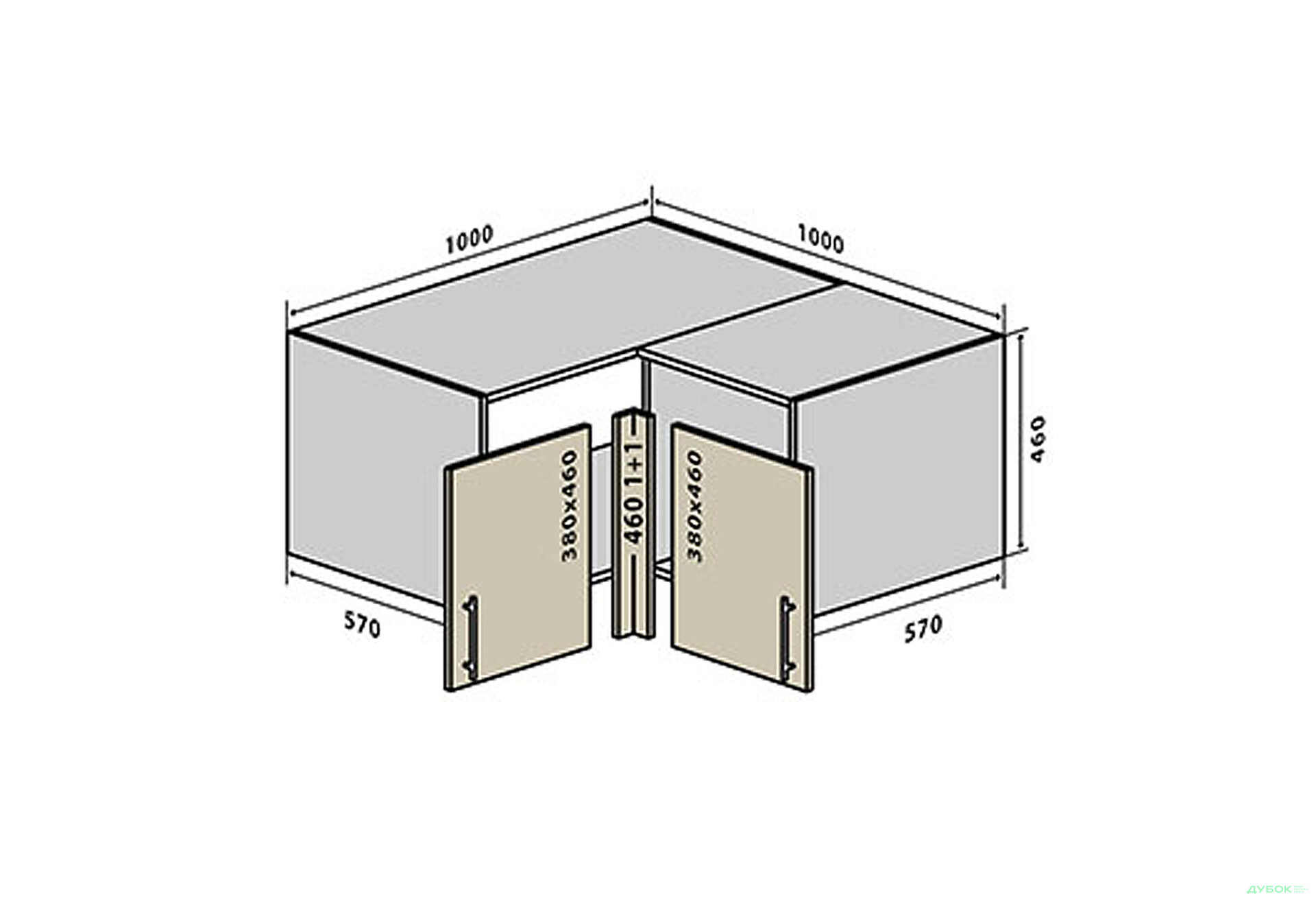 Зображення 1 - В83 Тумба кутова 100 RioLine Luxe / РіоЛайн Люкс Глянцева VIP-master