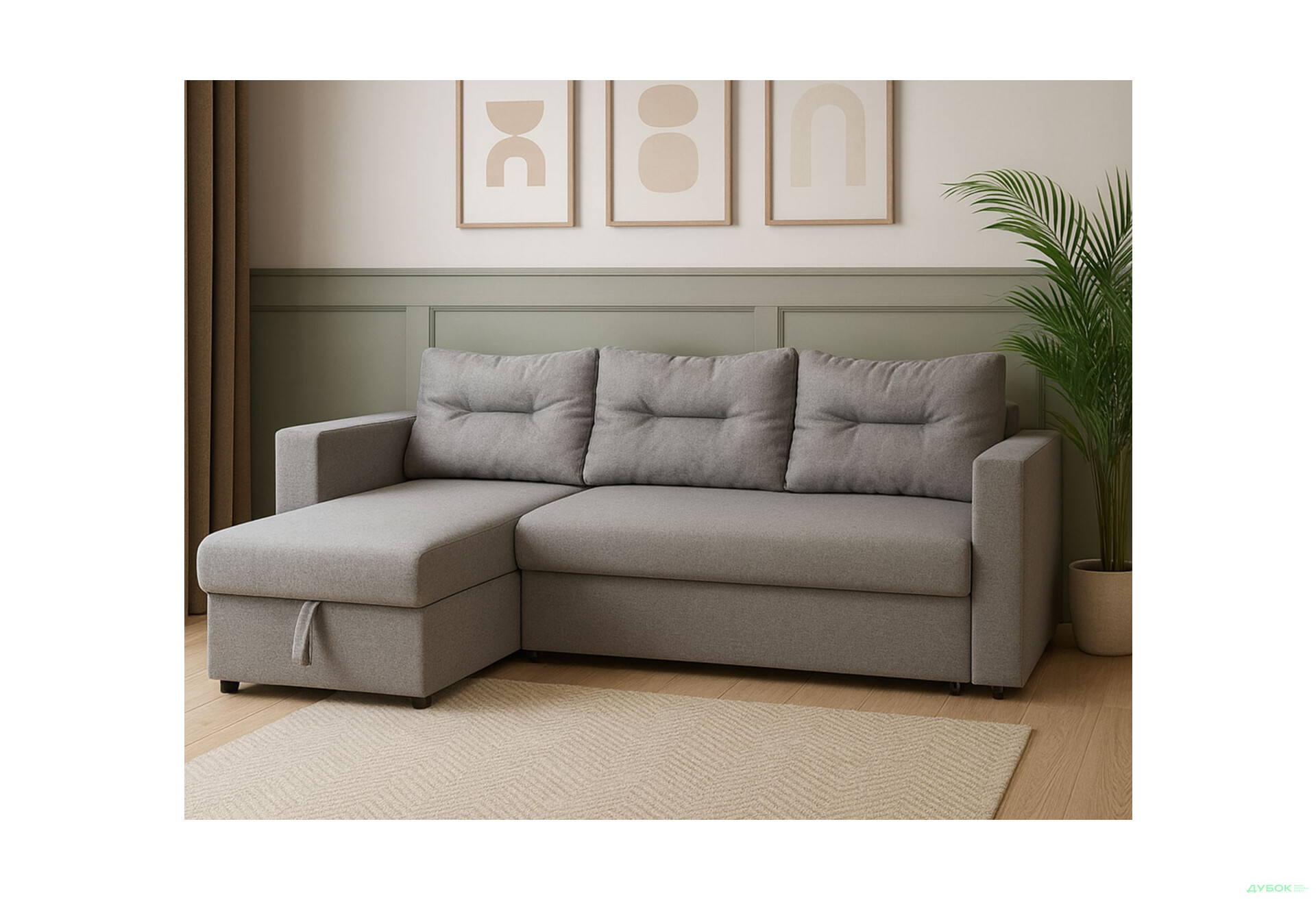 Изображение 2 - Мягкий уголок Вика Сити B 234x140 см серый (Мальмо 90)