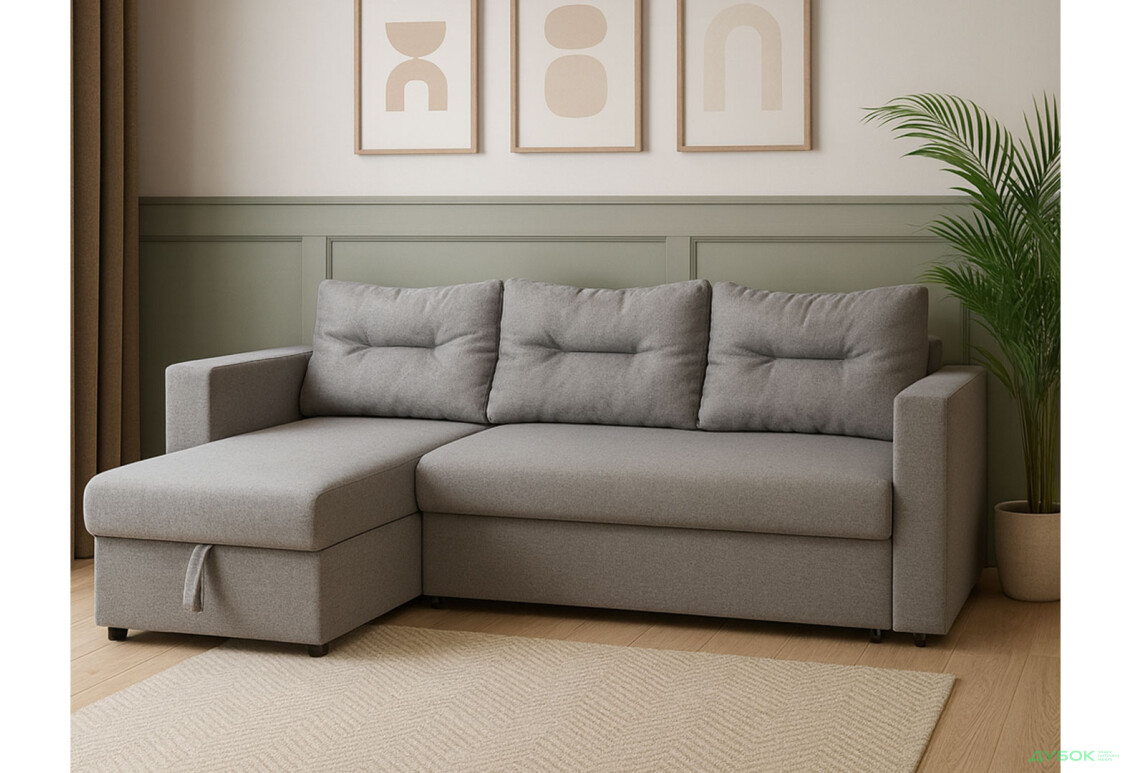 Изображение 2 - Мягкий уголок Вика Сити B 234x140 см серый (Мальмо 90)