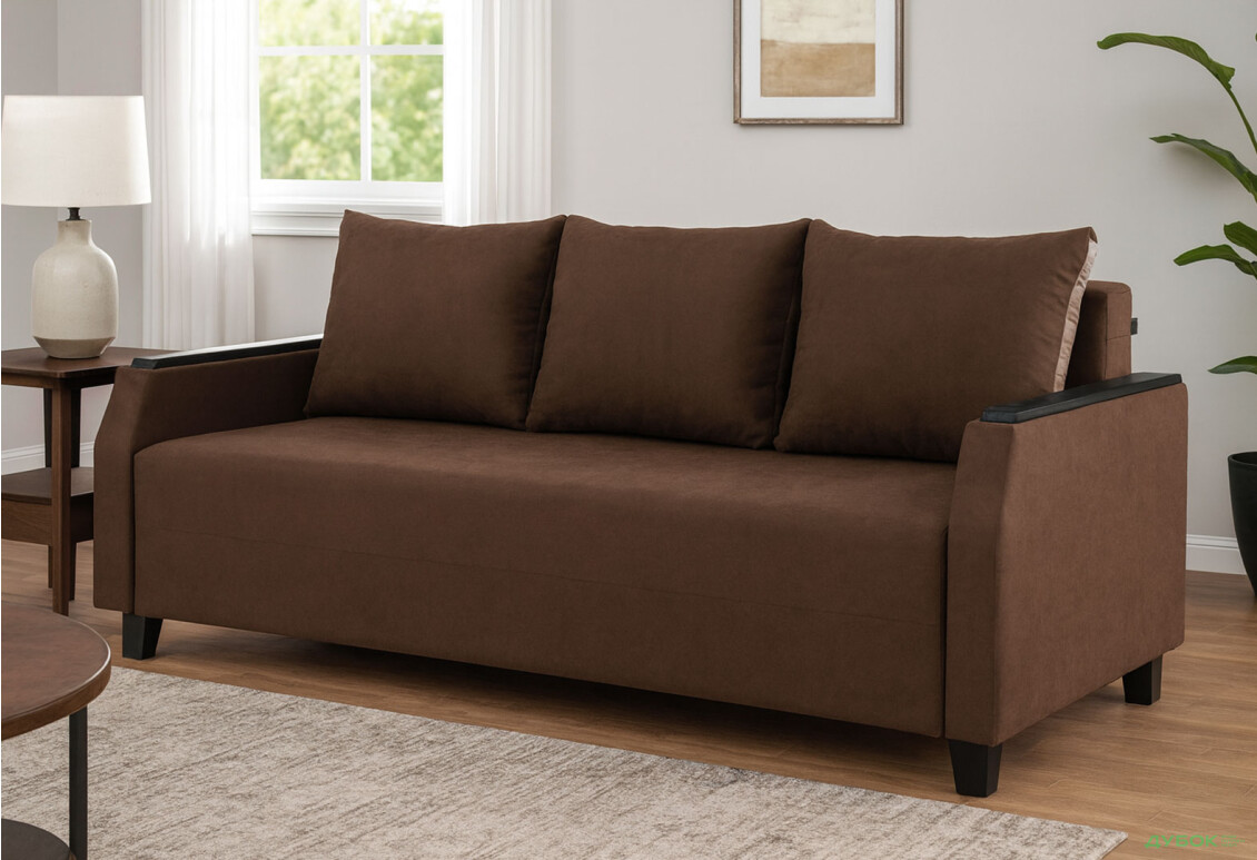 Диван Elegant Бенефіт 42 208x93 см коричневий - Зображення 2 Зображення 2 - Диван Elegant Бенефіт 42 208x93 см коричневий