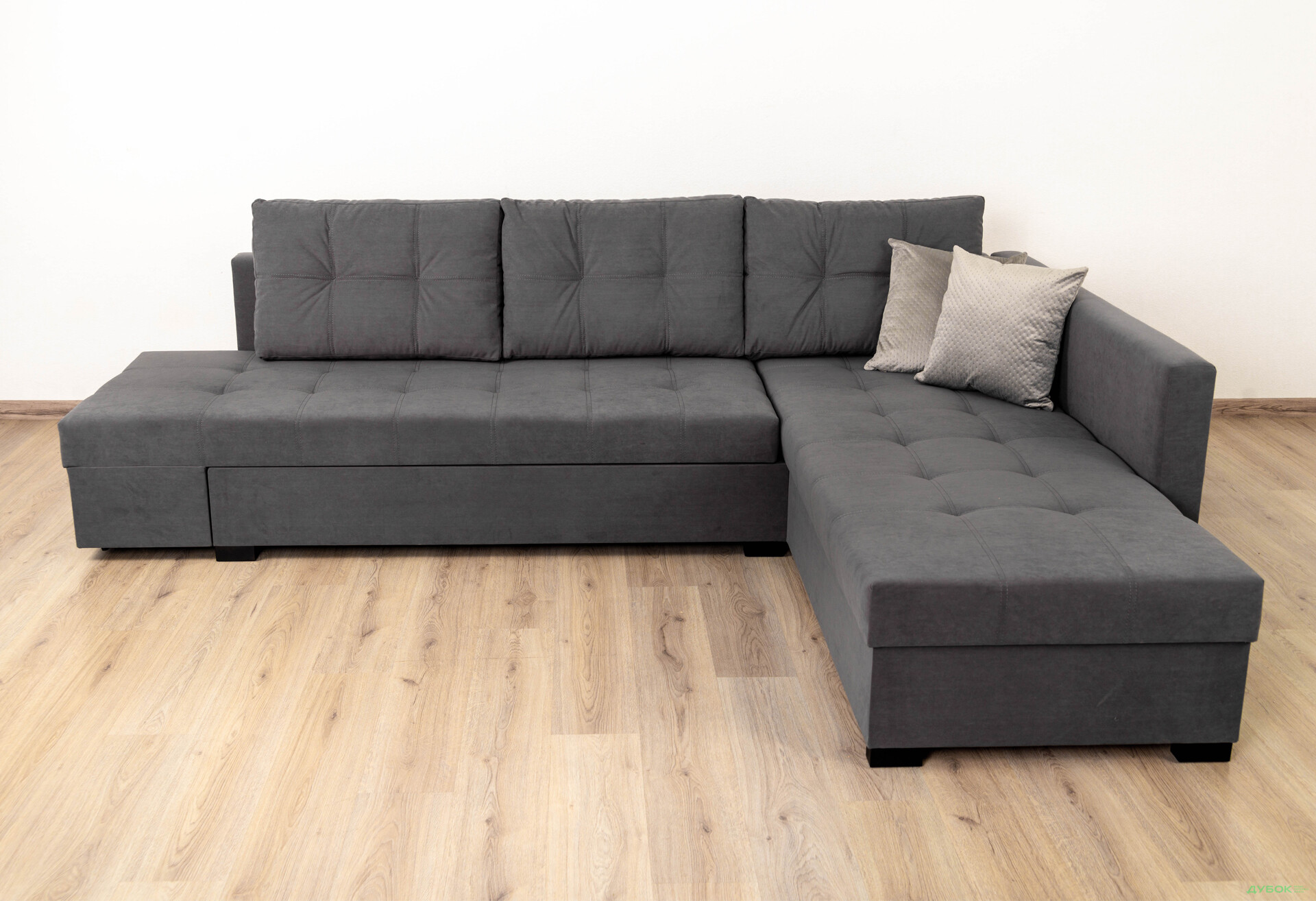 М'який куточок Elegant Бенефіт 76 295x212 см темно-сірий - Зображення 2 Зображення 2 - М'який куточок Elegant Бенефіт 76 295x212 см темно-сірий