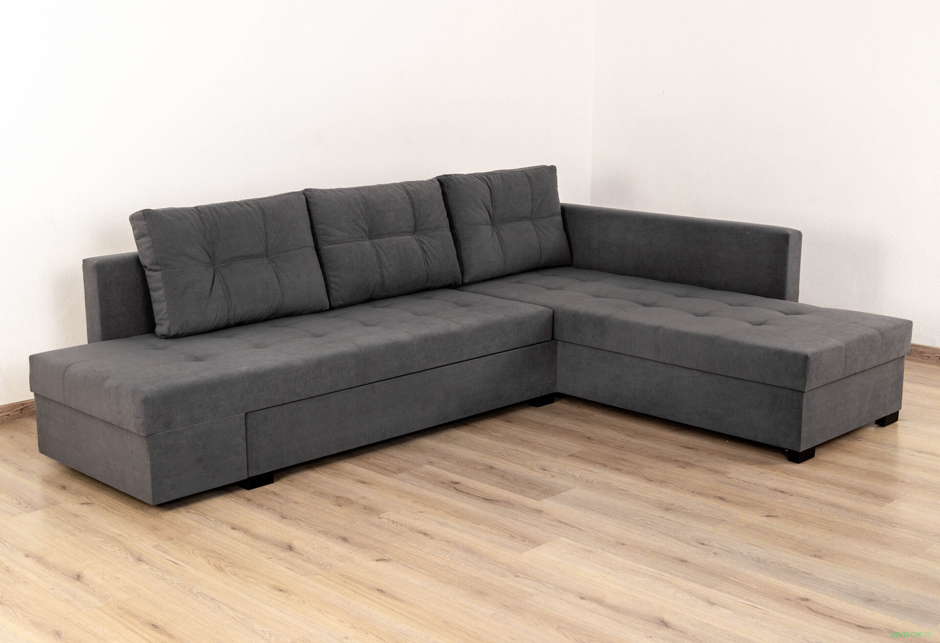 М'який куточок Elegant Бенефіт 76 295x212 см темно-сірий - Зображення 3 Зображення 3 - М'який куточок Elegant Бенефіт 76 295x212 см темно-сірий