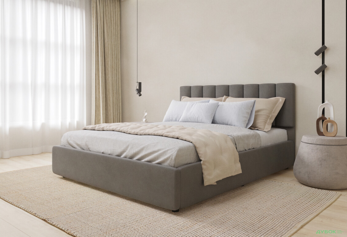 Фото 2 - Ліжко-подіум UMa Монро 160х200 см підйомне, сіро-коричневе (Fancy 96)