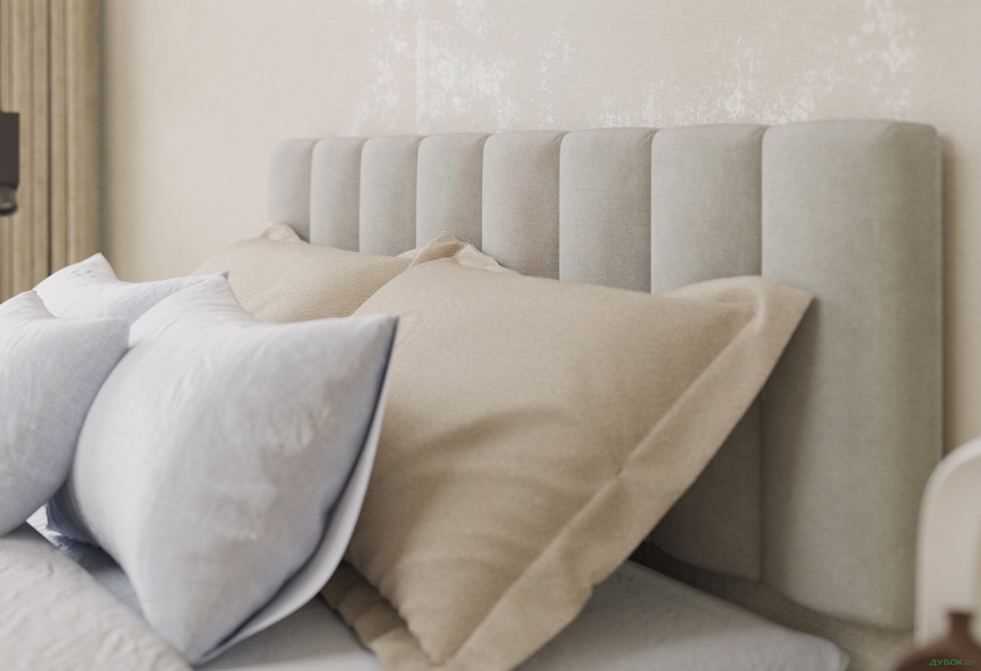 Ліжко-подіум UMa Монро 180х200 см підйомне, світло-бежеве (Fancy 06) - Зображення 6 Зображення 6 - Ліжко-подіум UMa Монро 180х200 см підйомне, світло-бежеве (Fancy 06)