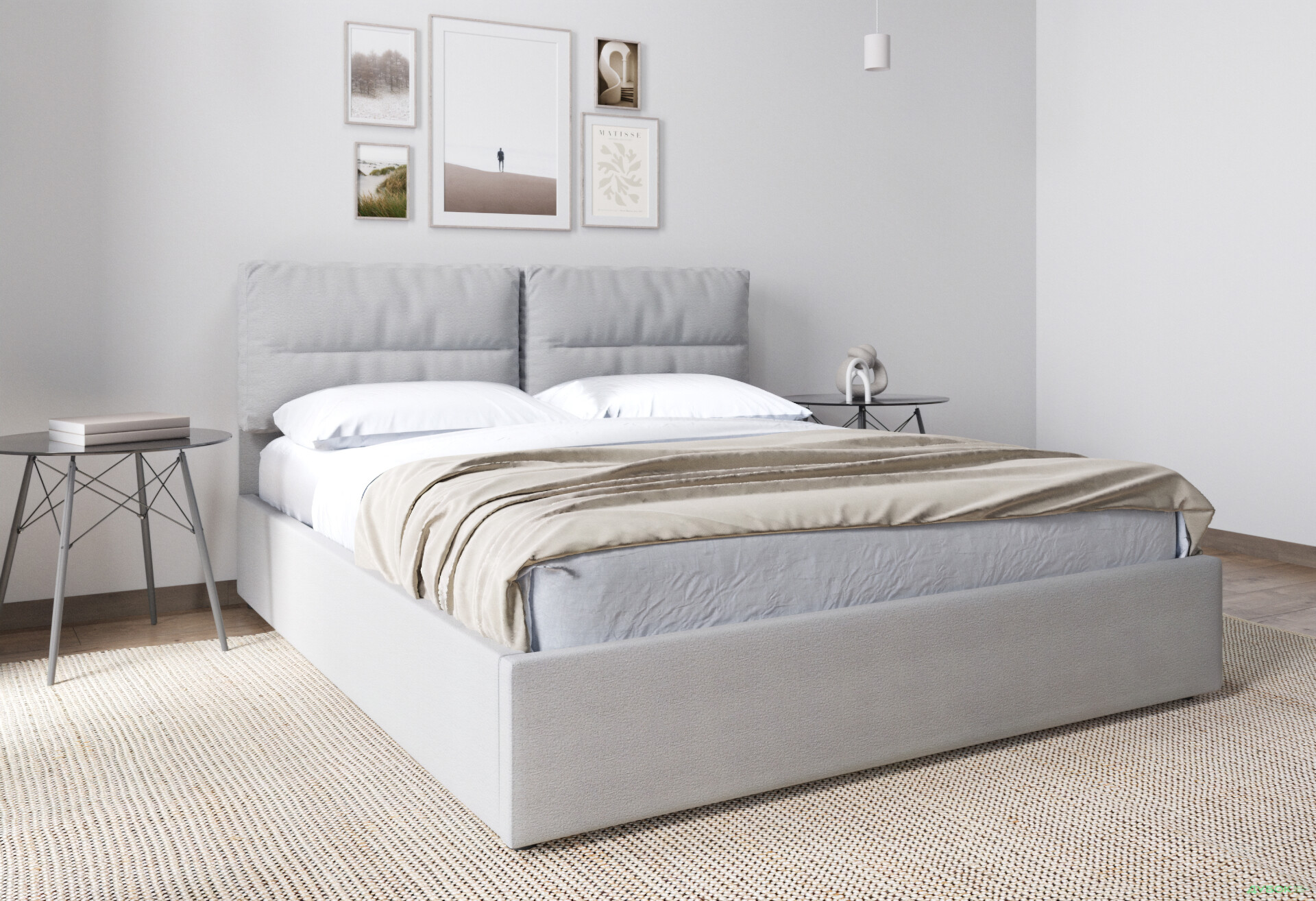 Ліжко-подіум UMa Верона 140х200 см підйомне, світло-сіре (Soro 83)  - Зображення 4 Зображення 4 - Ліжко-подіум UMa Верона 140х200 см підйомне, світло-сіре (Soro 83)