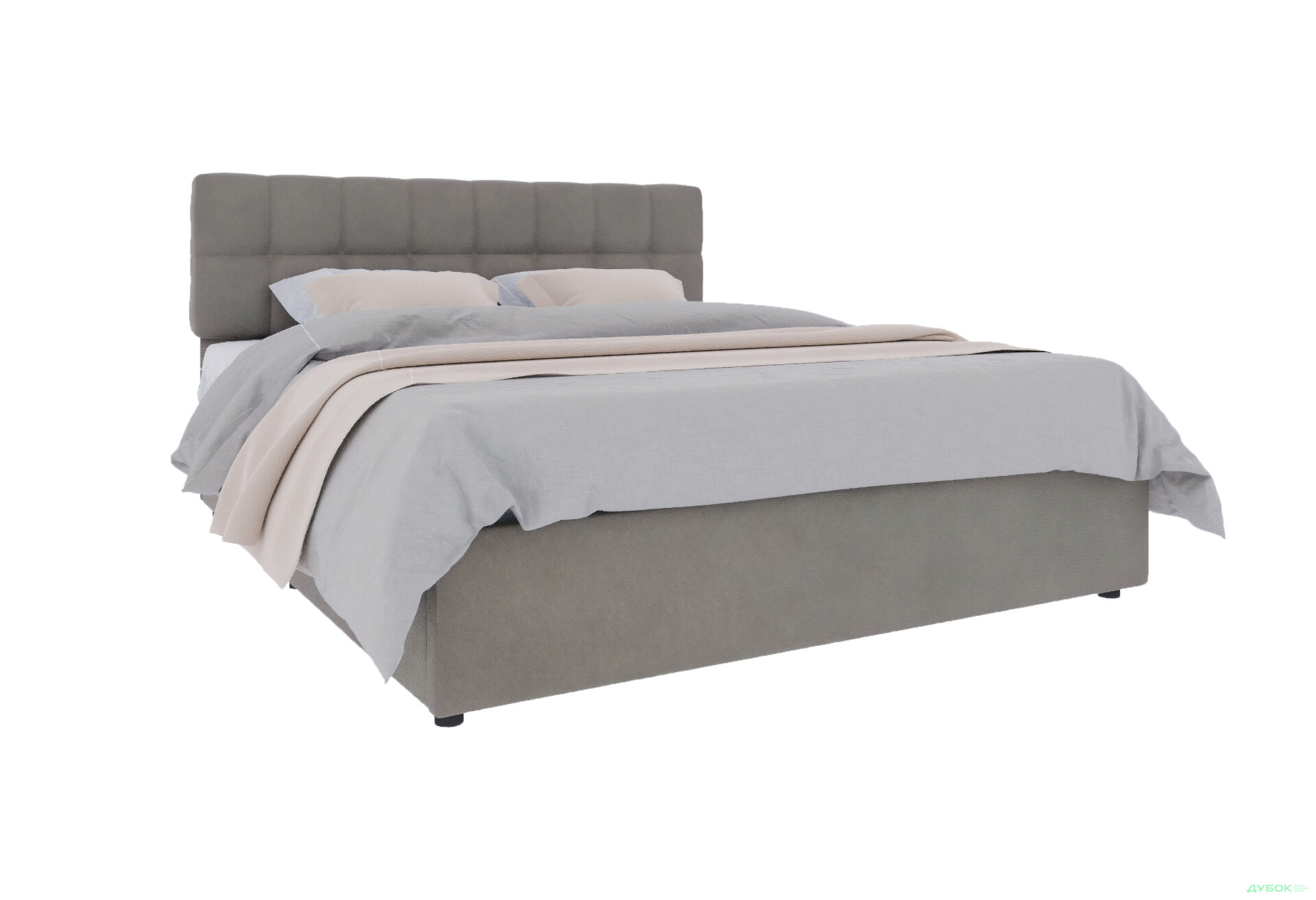 Фото 3 - Ліжко-подіум UMa Трініті 140х200 см підйомне, сіро-коричневе (Fancy 96)