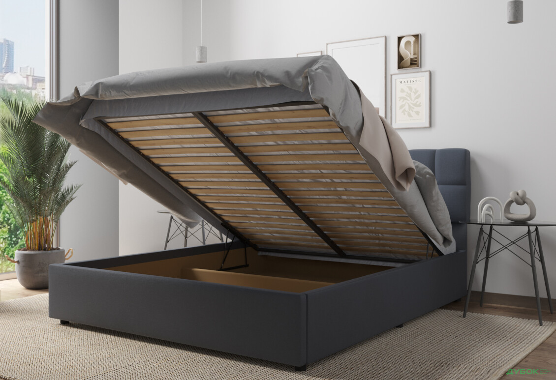 Фото 6 - Ліжко-подіум UMa Трініті 160х200 см підйомне, графіт (Fancy 97)