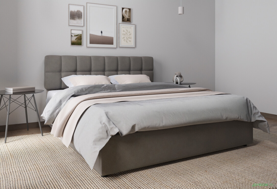 Фото 4 - Ліжко-подіум UMa Трініті 160х200 см підйомне, сіро-коричневе (Fancy 96)