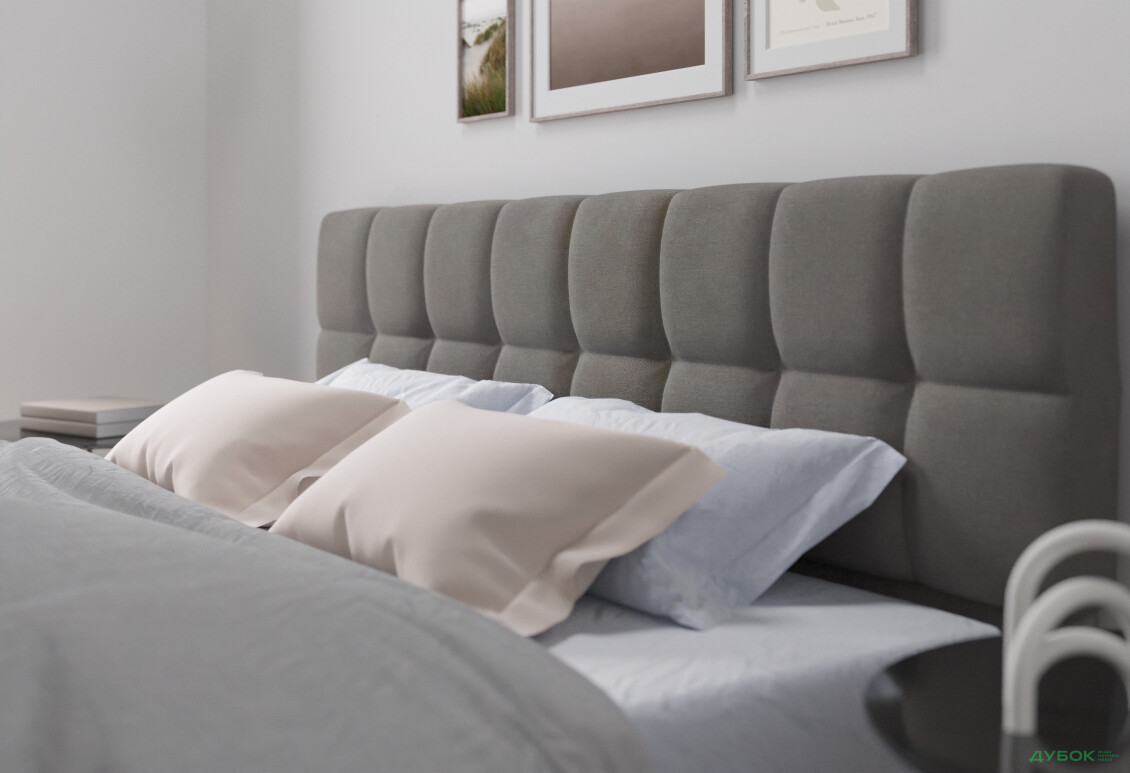 Фото 5 - Ліжко-подіум UMa Трініті 160х200 см підйомне, сіро-коричневе (Fancy 96)