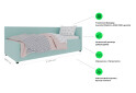 Фото 4 - Кровать UMa Джерси 90х200 см раскладное зелено-голубое (Soro 34) 