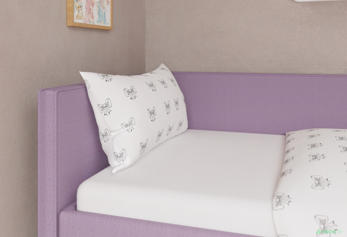 Фото 3 - Кровать UMa Джерси 90х200 см раскладное фиолетовое (Soro 65) 