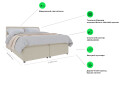 Фото 7 - Ліжко-подіум UMa Ісіда 180х200 см з шухлядами і коробами, світло-бежеве (Sorrento 05)