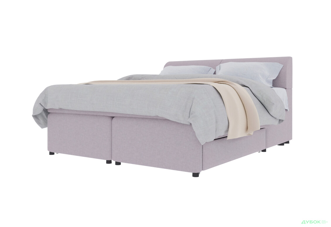 Кровать-подиум UMa Исида 180х200 см с ящиками и коробами, пудра (Sorrento 72)