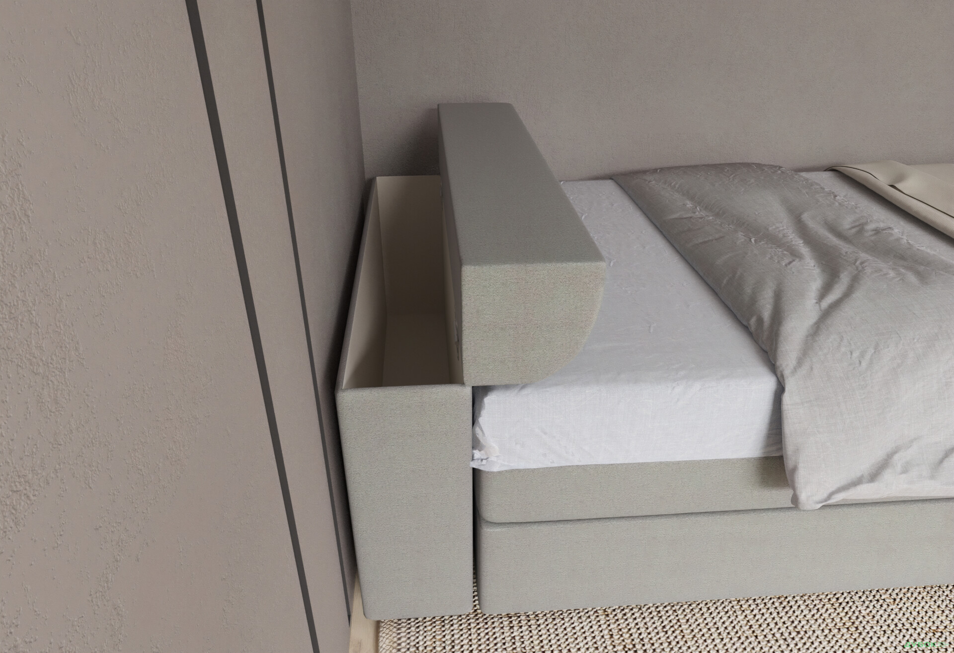 Зображення 5 - Ліжко-подіум UMa Інфанта 140х200 см підйомне, світло-сіре (Soro 83)