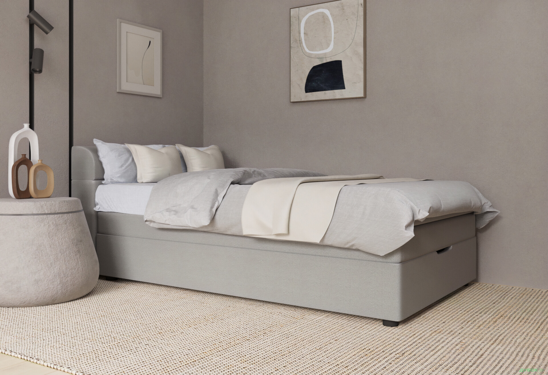 Зображення 2 - Ліжко-подіум UMa Інфанта 140х200 см підйомне, світло-сіре (Soro 83)