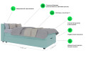 Фото 6 - Ліжко-подіум UMa Інфанта 140х200 см підйомне, зелено-блакитне (Soro 34)