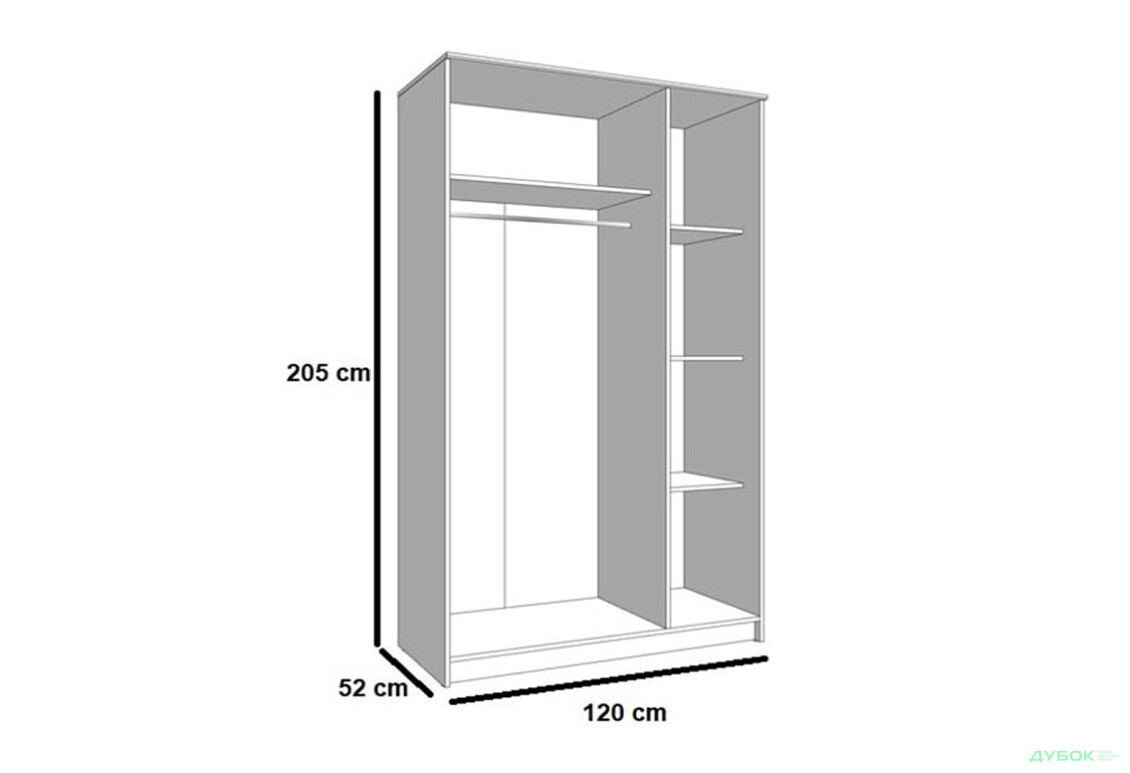 Зображення 3 - Шафа Garant Simple / Сімпл 3-дверна 120 см