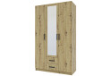 Фото 1 - Шкаф Garant NV Simple / Симпл 3-дверная с 2 ящиками и зеркалом 120 см, дуб артизан